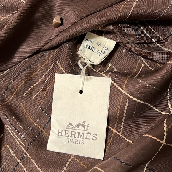 Hermes’ Maison silk shirt Plque-sellier print size 38 FR. size M - Picture 7 of 8
